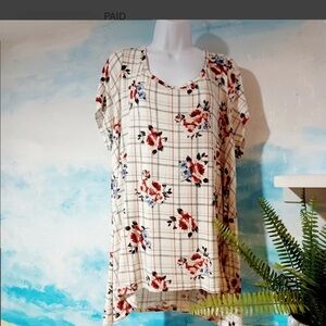 Floral Plaid Women's Top